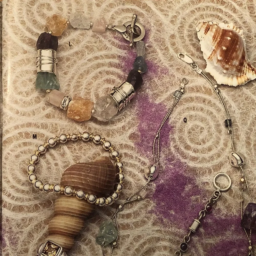 Vintage Silpada Citrine Amethyst Sterling Silver Gold-Filled Bead Bracelet B0710 - Picture 13 of 16